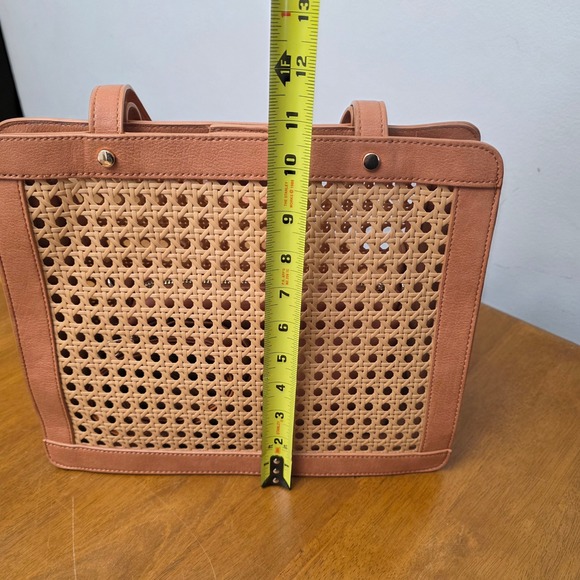 ANTIK KRAFT Tan Ratten Woven Tote Purse Bag Matching removable Clutch and Strap - Picture 10 of 10